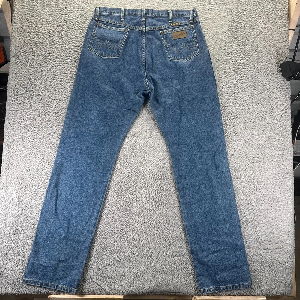 VTG Wrangler George Strait Cowboy Cut Jeans Mens 36x36 Blue Cotton Denim Tapered